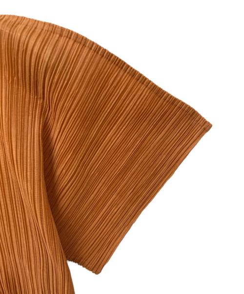 ISSEY MIYAKE（イッセイミヤケ）ISSEY MIYAKE (イッセイミヤケ) プリーツカットソー オレンジ サイズ:	SIZE Lの古着・服飾アイテム
