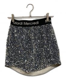 Mardi Mercredi（マルディメクルディ）の古着「スパンコールミニスカート」｜グレー