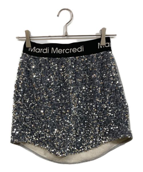 Mardi Mercredi（マルディメクルディ）Mardi Mercredi (マルディメクルディ) スパンコールミニスカート グレー サイズ:FREEの古着・服飾アイテム