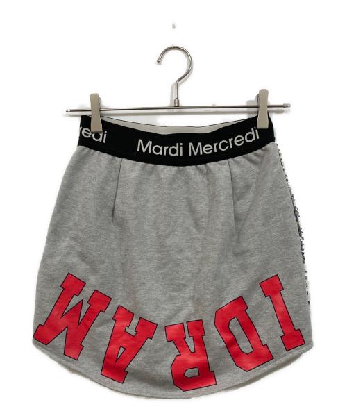 Mardi Mercredi（マルディメクルディ）Mardi Mercredi (マルディメクルディ) スパンコールミニスカート グレー サイズ:FREEの古着・服飾アイテム