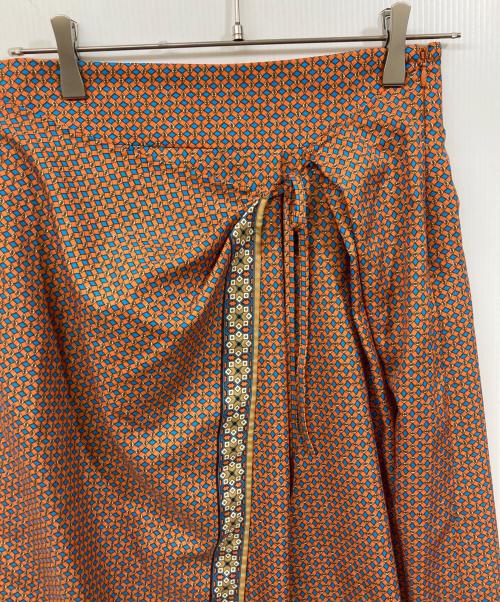 BALLSEY（ボールジィ）BALLSEY (ボールジィ) ロンバスプリント ラップスカート ブラウン サイズ:	SIZE 36の古着・服飾アイテム