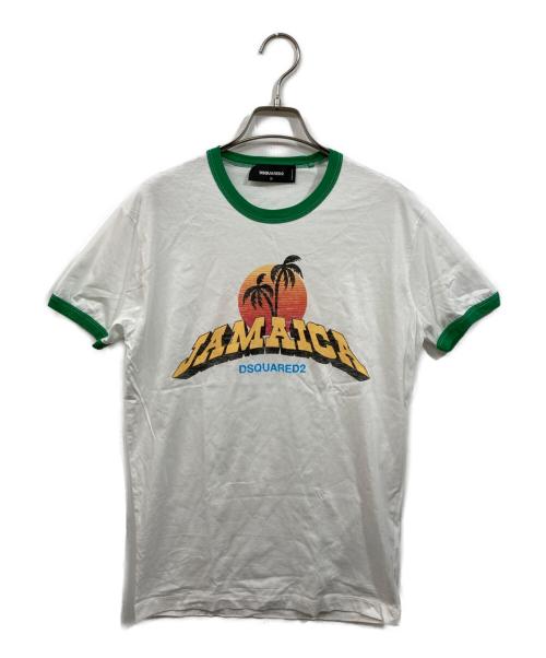 DSQUARED2（ディースクエアード）DSQUARED2 (ディースクエアード) JAMAICAリンガーTシャツ ホワイト サイズ:	SIZE Mの古着・服飾アイテム