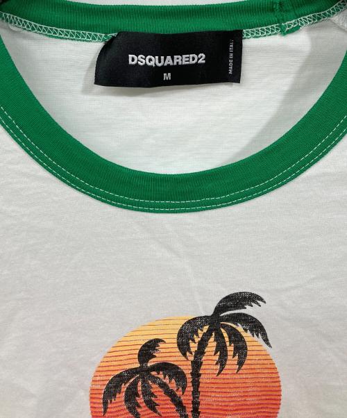 DSQUARED2（ディースクエアード）DSQUARED2 (ディースクエアード) JAMAICAリンガーTシャツ ホワイト サイズ:	SIZE Mの古着・服飾アイテム