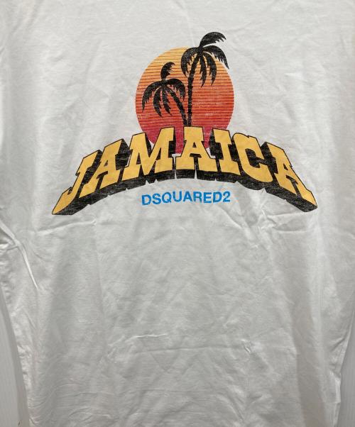 DSQUARED2（ディースクエアード）DSQUARED2 (ディースクエアード) JAMAICAリンガーTシャツ ホワイト サイズ:	SIZE Mの古着・服飾アイテム