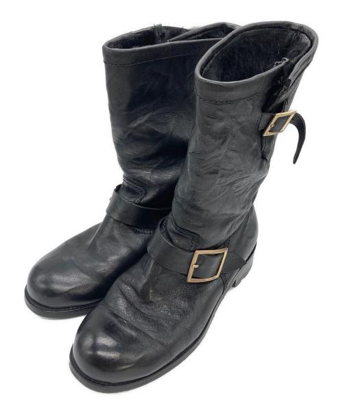 JIMMY CHOO（ジミーチュウ）JIMMY CHOO (ジミーチュウ) バイカー ミッド ブラック サイズ:SIZE 37 1/2の古着・服飾アイテム