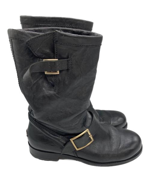JIMMY CHOO（ジミーチュウ）JIMMY CHOO (ジミーチュウ) バイカー ミッド ブラック サイズ:SIZE 37 1/2の古着・服飾アイテム