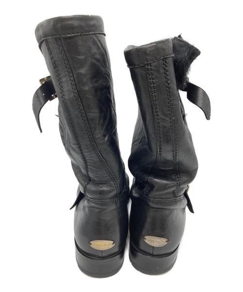 JIMMY CHOO（ジミーチュウ）JIMMY CHOO (ジミーチュウ) バイカー ミッド ブラック サイズ:SIZE 37 1/2の古着・服飾アイテム