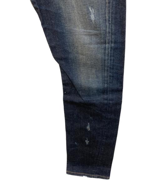 DSQUARED2（ディースクエアード）DSQUARED2 (ディースクエアード) ダメージ加工ペイントデニムパンツ インディゴ サイズ:	SIZE 44の古着・服飾アイテム