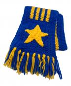RICE NINE TENライスナインテン）の古着「HAND KNITTED CROCHET SCARF」｜ブルー