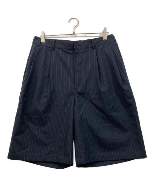 stussy（ステューシー）stussy (ステューシー) VOLUME PLEATED SHORT STRIPE ブラック サイズ:32の古着・服飾アイテム