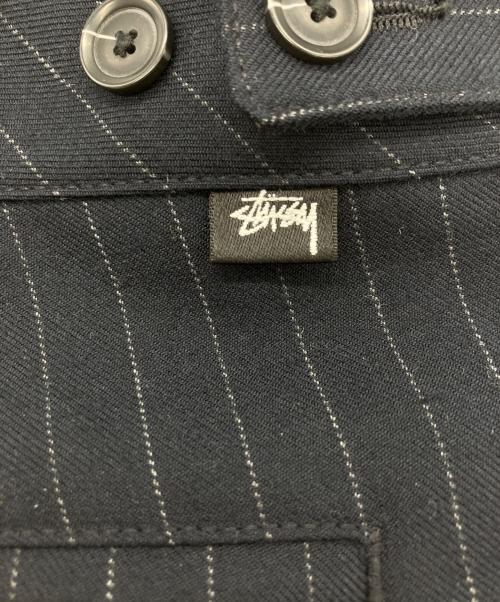 stussy（ステューシー）stussy (ステューシー) VOLUME PLEATED SHORT STRIPE ブラック サイズ:32の古着・服飾アイテム