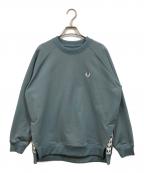 FRED PERRYフレッドペリー）の古着「TAPED CREW NECK SWEATSHIRT」｜黄緑