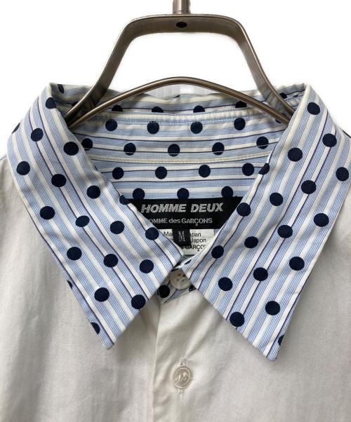 COMME des GARCONS HOMME DEUX（コムデギャルソン オム ドゥ）COMME des GARCONS HOMME DEUX (コムデギャルソン オム ドゥ) シャツ ホワイト×ブルー サイズ:Mの古着・服飾アイテム