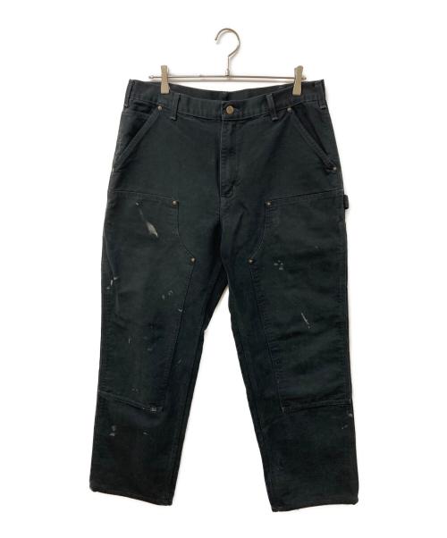 CarHartt（カーハート）CarHartt (カーハート) WASHED-DUCK DOUBLE-FRONT WORK DUNGAREE ブラック サイズ:	SIZE W36×L32の古着・服飾アイテム