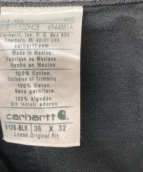 CarHartt（カーハート）CarHartt (カーハート) WASHED-DUCK DOUBLE-FRONT WORK DUNGAREE ブラック サイズ:	SIZE W36×L32の古着・服飾アイテム