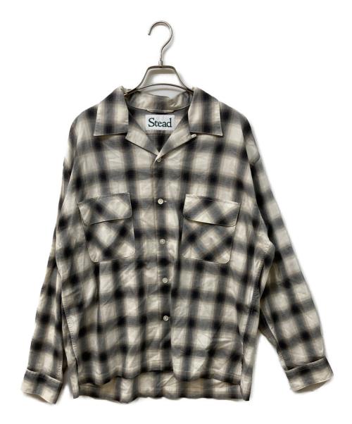 STEAD（ステッド）Stead (ステッド) オンブレチェックシャツ ベージュ サイズ:	SIZE Mの古着・服飾アイテム