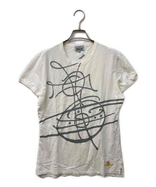 Vivienne Westwood man（ヴィヴィアン ウェストウッド マン）Vivienne Westwood man (ヴィヴィアン ウェストウッド マン) オーブプリントTシャツ ホワイト サイズ:Lの古着・服飾アイテム
