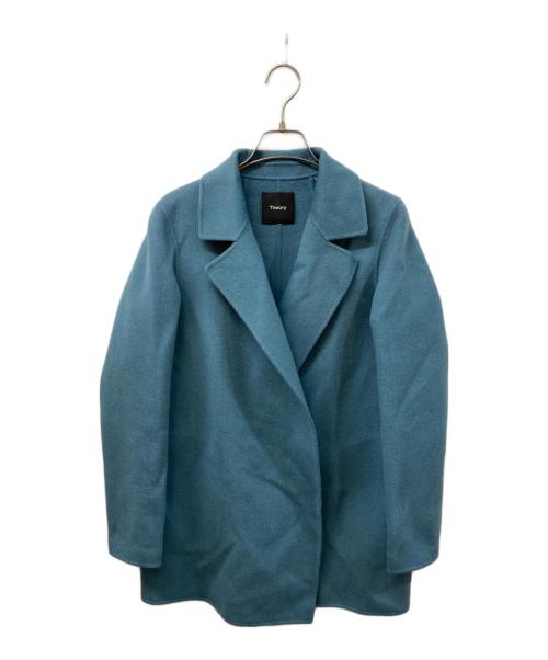 theory（セオリー）theory (セオリー) シルクブレンドコート スカイブルー サイズ:	SIZE Pの古着・服飾アイテム