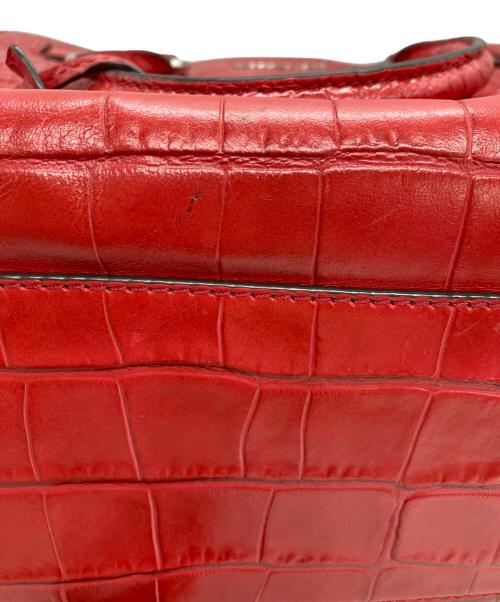 MICHAEL KORS（マイケルコース）MICHAEL KORS (マイケルコース) ラージ NS アッシュグレー エンボス加工 レザー ディロン トート レッドの古着・服飾アイテム