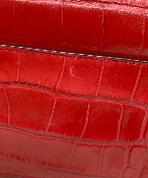 MICHAEL KORS（マイケルコース）MICHAEL KORS (マイケルコース) ラージ NS アッシュグレー エンボス加工 レザー ディロン トート レッドの古着・服飾アイテム