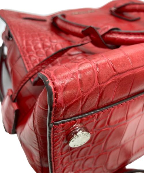 MICHAEL KORS（マイケルコース）MICHAEL KORS (マイケルコース) ラージ NS アッシュグレー エンボス加工 レザー ディロン トート レッドの古着・服飾アイテム