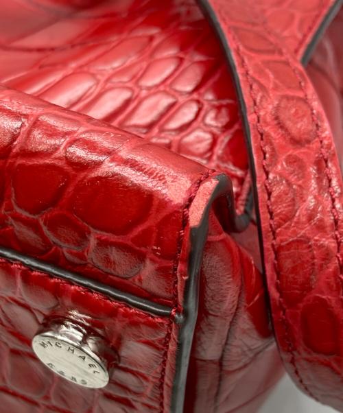 MICHAEL KORS（マイケルコース）MICHAEL KORS (マイケルコース) ラージ NS アッシュグレー エンボス加工 レザー ディロン トート レッドの古着・服飾アイテム