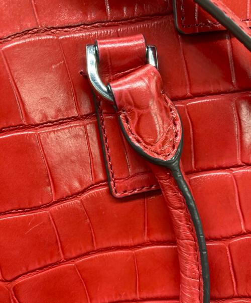 MICHAEL KORS（マイケルコース）MICHAEL KORS (マイケルコース) ラージ NS アッシュグレー エンボス加工 レザー ディロン トート レッドの古着・服飾アイテム