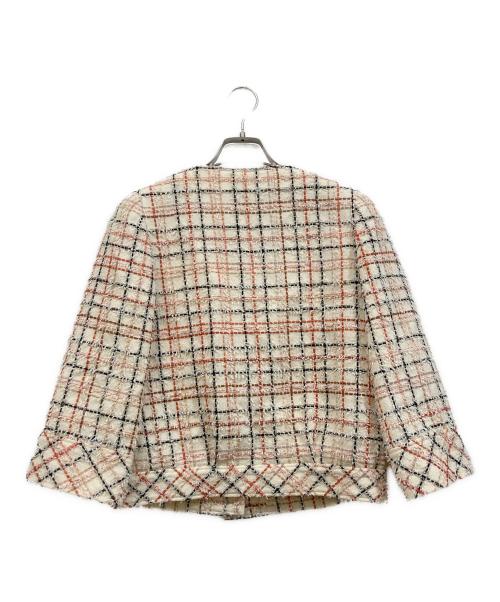 Rene（ルネ）Rene (ルネ) ノーカラーツイードジャケット アイボリー サイズ:34の古着・服飾アイテム