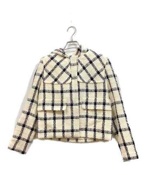 Rene（ルネ）Rene (ルネ) フード付きツイードジャケット アイボリー サイズ:SIZE 36の古着・服飾アイテム