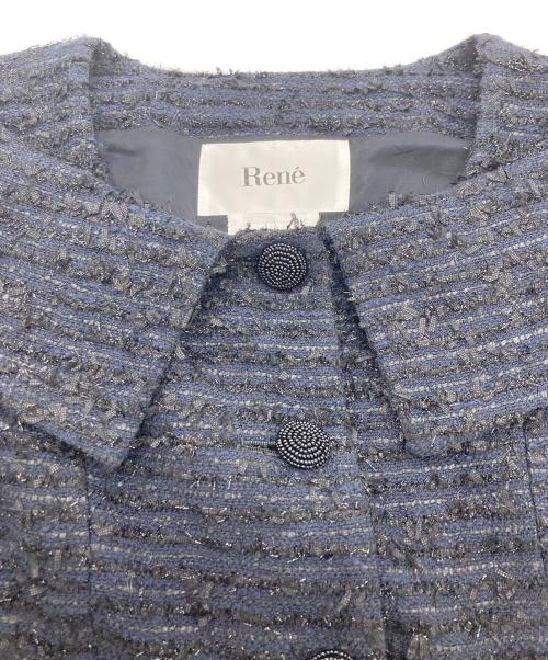 Rene（ルネ）Rene (ルネ) ツイードワンピース ネイビー サイズ:36の古着・服飾アイテム