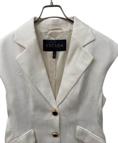 ESCADA（エスカーダ）ESCADA (エスカーダ) ノースリーブテーラードジャケット アイボリー サイズ:SIZE 36の古着・服飾アイテム