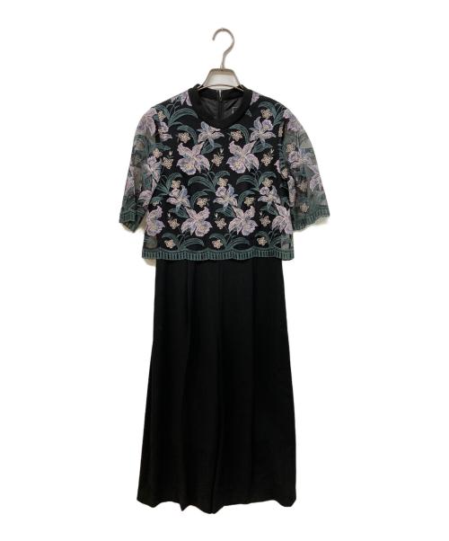 GRACE CONTINENTAL（（グレースコンチネンタル）GRACE CONTINENTAL (グレースコンチネンタル) 刺繍オールインワン ブラック サイズ:36の古着・服飾アイテム