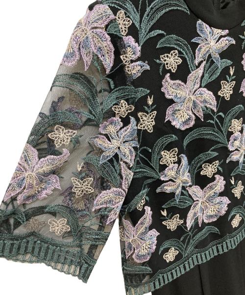 GRACE CONTINENTAL（（グレースコンチネンタル）GRACE CONTINENTAL (グレースコンチネンタル) 刺繍オールインワン ブラック サイズ:36の古着・服飾アイテム