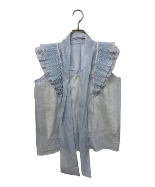 Snidel（スナイデル）Snidel (スナイデル) ノースリボウタイブラウス スカイブルー サイズ:Fの古着・服飾アイテム