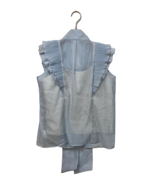Snidel（スナイデル）Snidel (スナイデル) ノースリボウタイブラウス スカイブルー サイズ:Fの古着・服飾アイテム