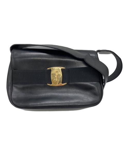 Salvatore Ferragamo（サルヴァトーレ フェラガモ）Salvatore Ferragamo (サルヴァトーレ フェラガモ) ヴァラリボンショルダーバッグ ブラックの古着・服飾アイテム