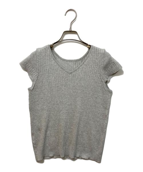 sacai luck（サカイラック）sacai luck (サカイラック) グレーラッフル半袖ニット グレー サイズ:SIZE 2の古着・服飾アイテム