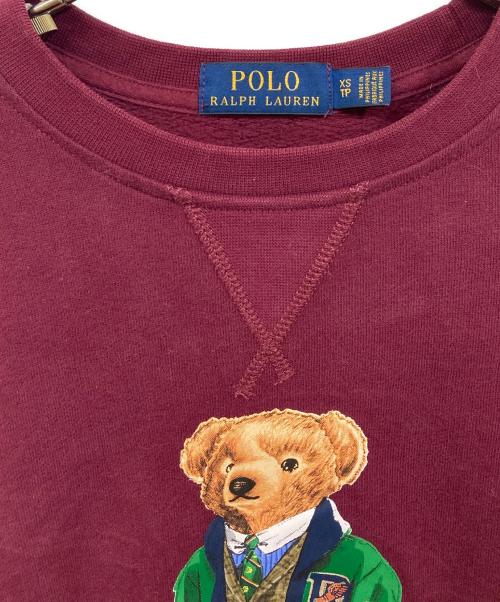 POLO RALPH LAUREN（ポロ・ラルフローレン）POLO RALPH LAUREN (ポロ・ラルフローレン) プリントスウェット ボルドー サイズ:SIZE XSの古着・服飾アイテム