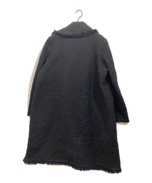 HaaT（ハート）HaaT (ハート) 刺し子フリンジウールコート ブラック サイズ:３の古着・服飾アイテム