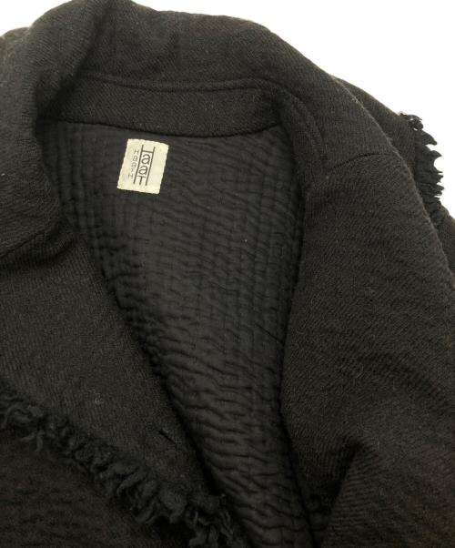 HaaT（ハート）HaaT (ハート) 刺し子フリンジウールコート ブラック サイズ:３の古着・服飾アイテム