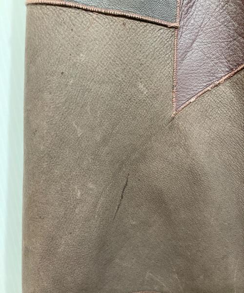tricot COMME des GARCONS（トリココムデギャルソン）tricot COMME des GARCONS (トリココムデギャルソン) パッチワークレザースカート ブラウン サイズ:Sの古着・服飾アイテム
