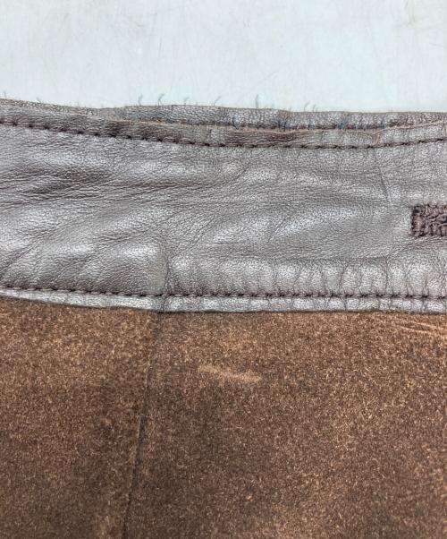 tricot COMME des GARCONS（トリココムデギャルソン）tricot COMME des GARCONS (トリココムデギャルソン) パッチワークレザースカート ブラウン サイズ:Sの古着・服飾アイテム