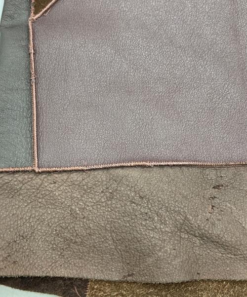 tricot COMME des GARCONS（トリココムデギャルソン）tricot COMME des GARCONS (トリココムデギャルソン) パッチワークレザースカート ブラウン サイズ:Sの古着・服飾アイテム