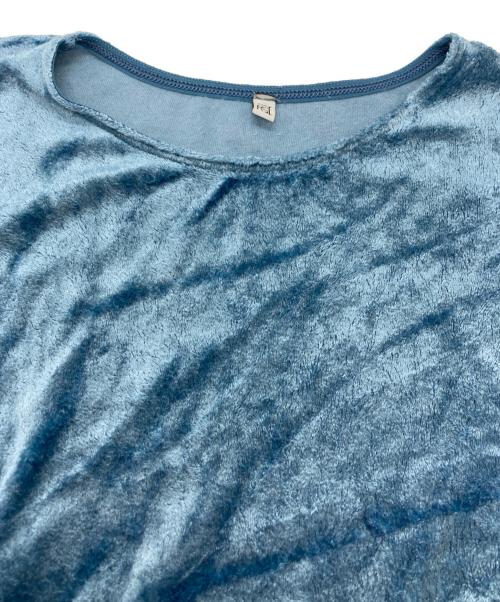 BASERANGE（ベースレンジ）BASERANGE (ベースレンジ) ベロアＴシャツ ブルー サイズ:Mの古着・服飾アイテム