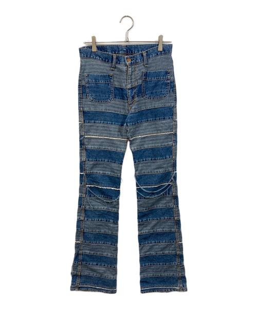 Hysteric Glamour KINKY（ヒステリックグラマー）HYSTERIC GLAMOUR KINKY (ヒステリックグラマー) パッチワーク デニムパンツ インディゴ サイズ:Sの古着・服飾アイテム