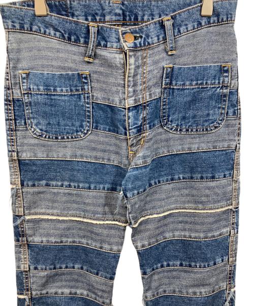 Hysteric Glamour KINKY（ヒステリックグラマー）HYSTERIC GLAMOUR KINKY (ヒステリックグラマー) パッチワーク デニムパンツ インディゴ サイズ:Sの古着・服飾アイテム