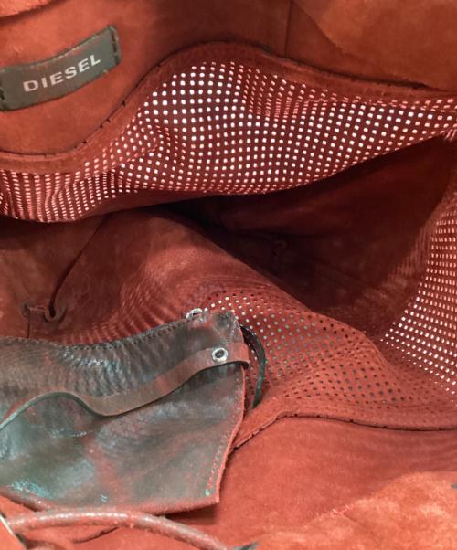 DIESEL（ディーゼル）DIESEL (ディーゼル) レザー巾着バッグ レッドの古着・服飾アイテム