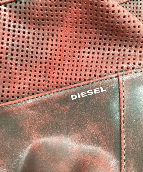 DIESEL（ディーゼル）DIESEL (ディーゼル) レザー巾着バッグ レッドの古着・服飾アイテム