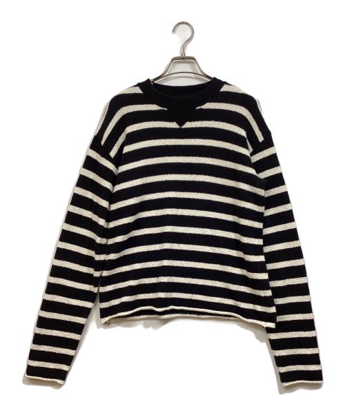 MADISON BLUE（マディソンブルー）MADISON BLUE (マディソンブルー) ブークレボーダーニット ブラック×ホワイト サイズ:SIZE Mの古着・服飾アイテム