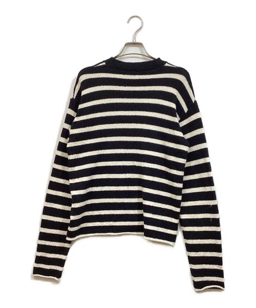 MADISON BLUE（マディソンブルー）MADISON BLUE (マディソンブルー) ブークレボーダーニット ブラック×ホワイト サイズ:SIZE Mの古着・服飾アイテム